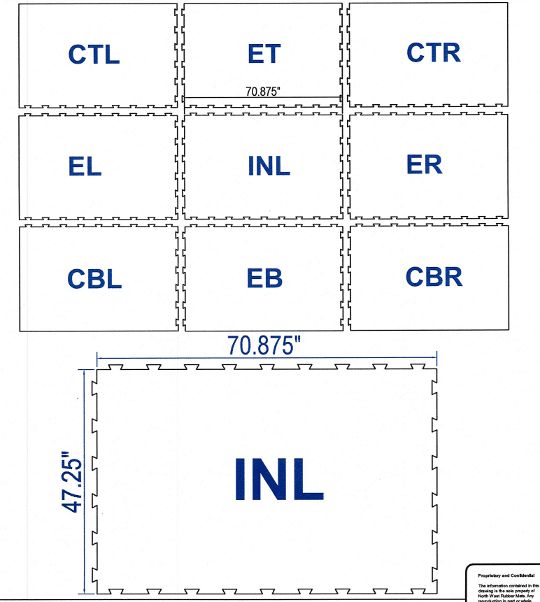rubber stall mat diagram