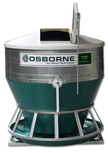 hog feeder lid with open filling hatch