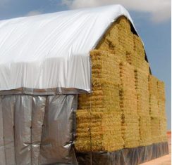 hay tarp with side curtains attached