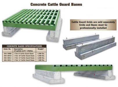 cattle guard with concrete foundations