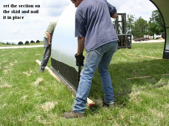 the wall sections set on the animal shelter skids