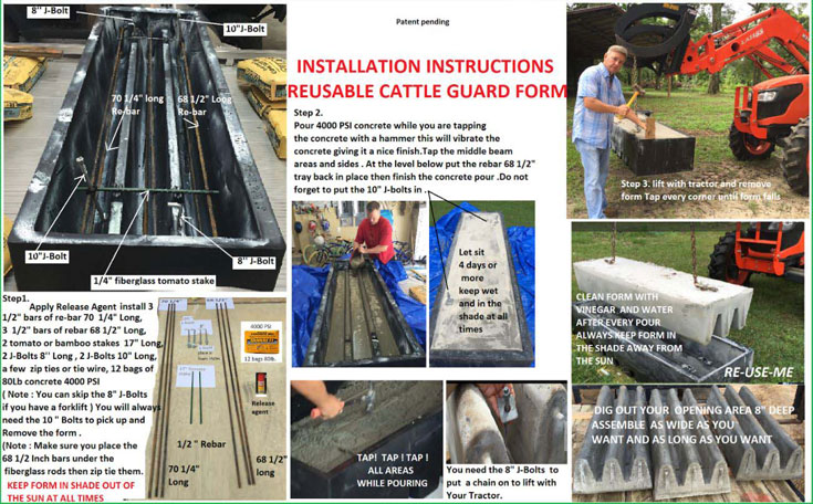 concrete cattle guard form information sheet with pictures