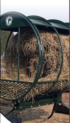 side view of the covered hay feeder