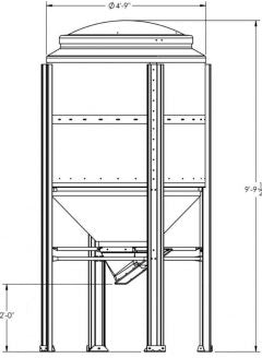 65 bushel feed bin dimensions