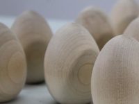 close up of the wooden eggs