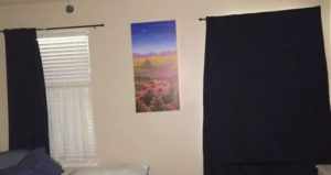 black curtains with insulation sewn into them