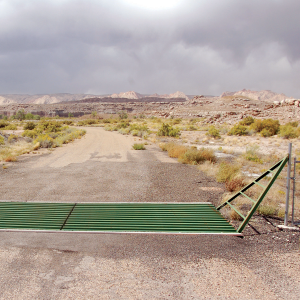 a cattle guard wing connected in a roadway