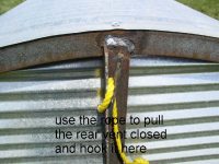 the rope to close the back vent