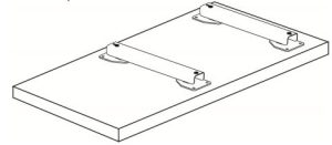 bottom view of the load bars mounted to a platform