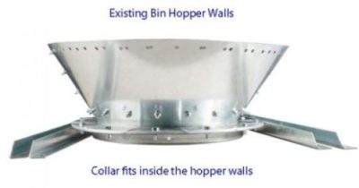 grain bin collar transition collar installed on a bulk feed bin