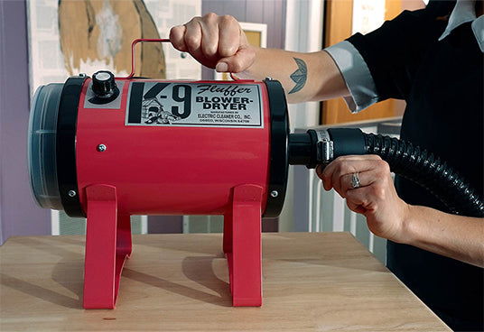 K9 Fluffer on workbench - grooming blower product view