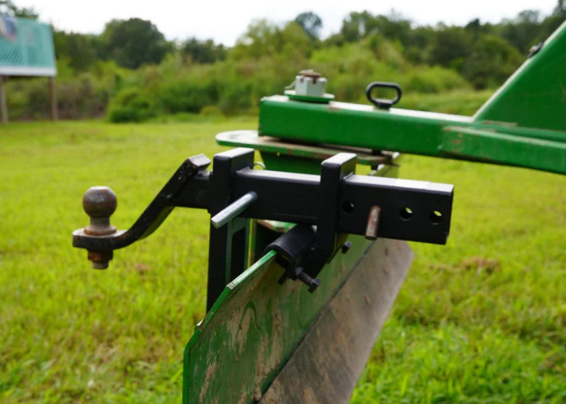 Close view of the Little Bull tractor blade hitch