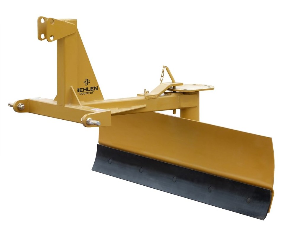 Grader blade attached to tractor