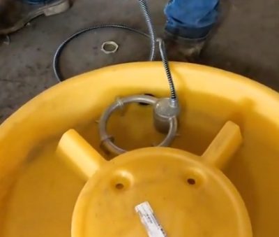Hog waterer trough heater installation for winter livestock watering systems